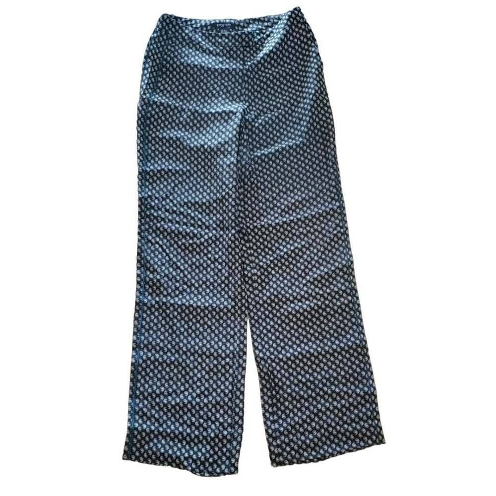 Etcetera Women's Paisley Printed 100% Silk Dress Pants Size 8 Luxe Wide Leg